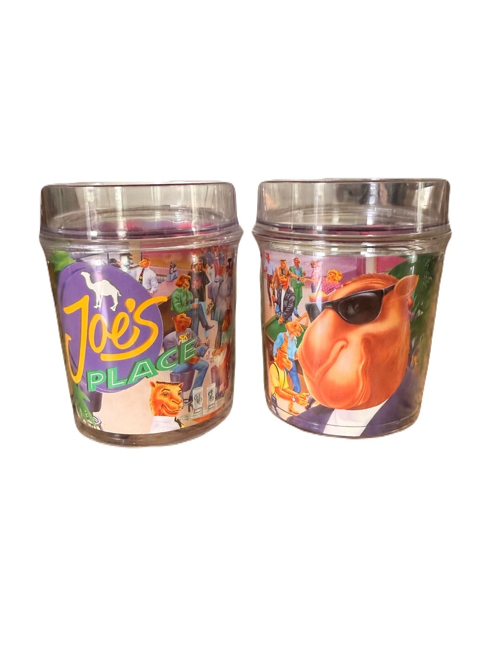 Joe Camel matching tumbler cups- 1994